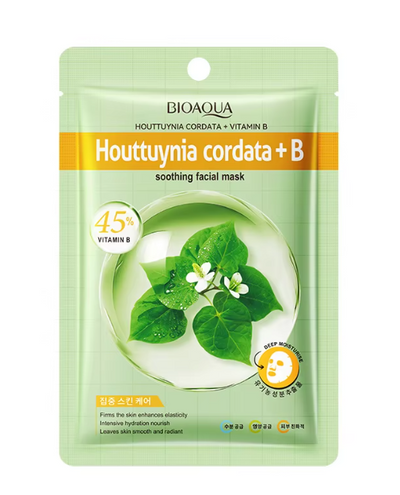 Маска для лица в форме сердца с экстрактом хауттюйнии и витамином B